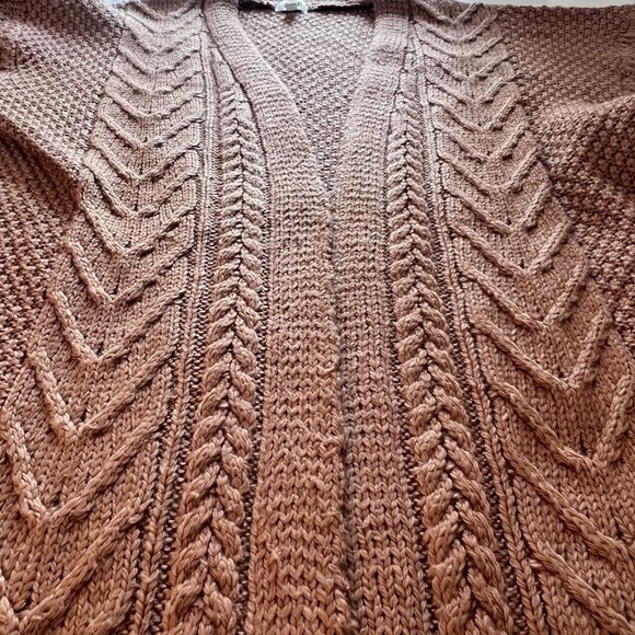 BKE- Buckle- Chunky Knit Cardigan Pecan Cable Knit Long Cardigan Sweater Large - Picture 6 of 11